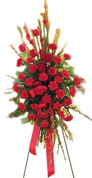 Flores para Funeral con Claveles y Atril