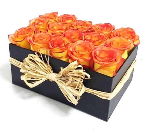 Caja Rectangular con 15 Rosas