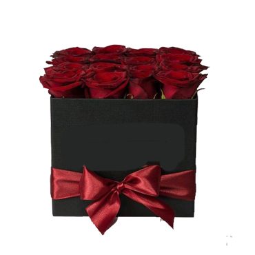 Caja Rectangular con 12 Rosas