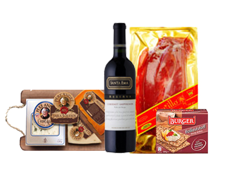 Promocin Vino 750cc, ms Tabla de Quesos, Jamn Serrano y Tostadas