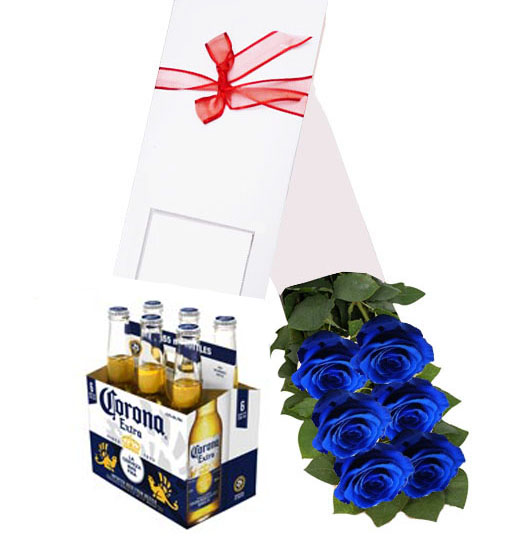 Oferta Caja 6 Rosas + Cerveza Corona